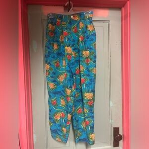 GAP Blue Tropical Print Pants
